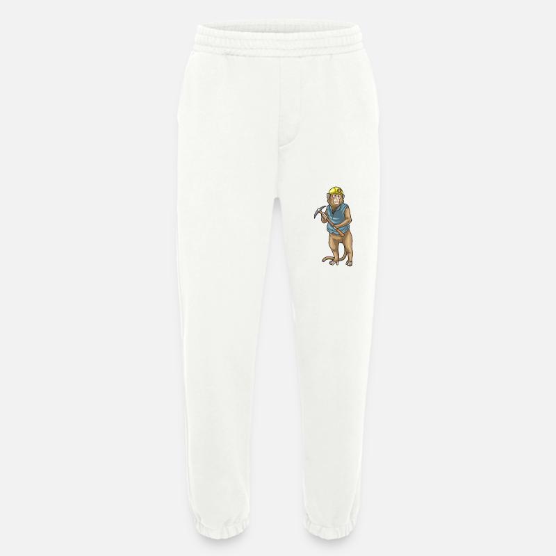 Monkey Miner Pickaxe Mining - Heavyweight Jogging Pants - made by SPREAD  - OFF WHITE