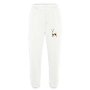 Lama mignon classe Design classe Lama animal - Pantalon de jogging bio épais fabriqué en UE - OFF WHITE - Devant