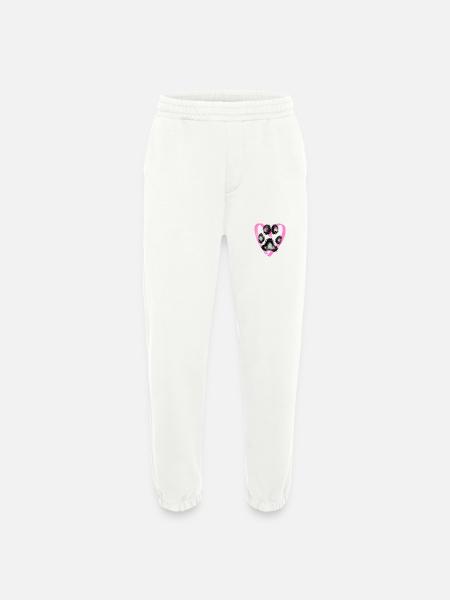 Paw print with heart, pink - Heavyweight Jogging Pants - made by SPREAD - OFF WHITE
