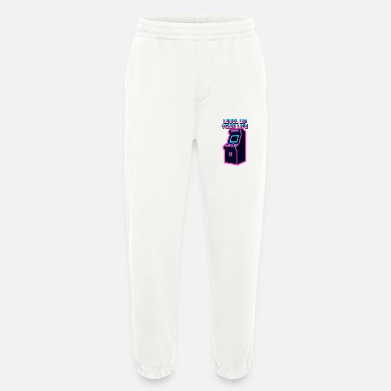 Level Up Your Life Neon Arcade - Heavyweight Jogginghose - made by SPREAD - OFF WHITE