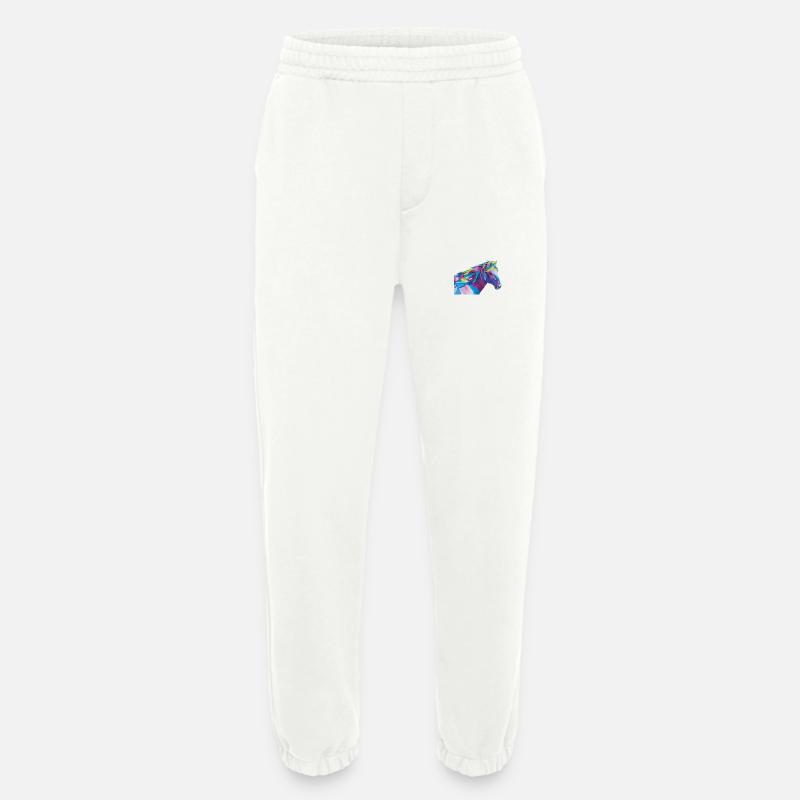 Geometrisches Regenbogenpferd - Heavyweight Jogginghose - made by SPREAD  - OFF WHITE