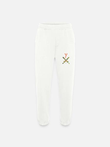 Épées croisées E 200 y - Pantalon de jogging bio épais fabriqué en UE - OFF WHITE