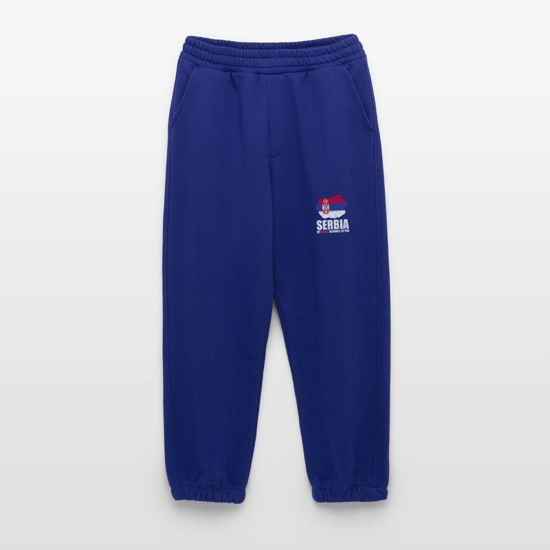 Drapeau de la Serbie Pantalon de jogging bio épais fabriqué en UE