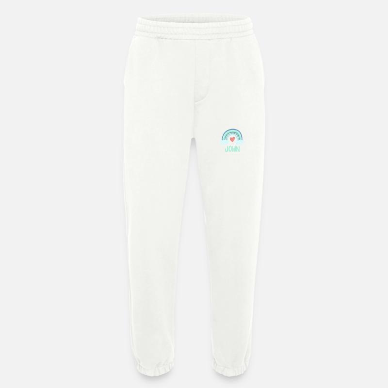 John Name Regenbogen Baby - Heavyweight Jogginghose - made by SPREAD  - OFF WHITE