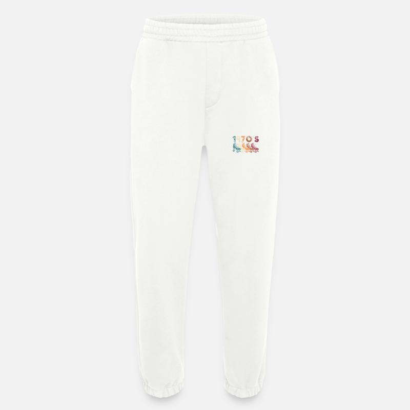 70s Rollerskate Rollerskating - Heavyweight Jogging Pants - made by SPREAD  - OFF WHITE