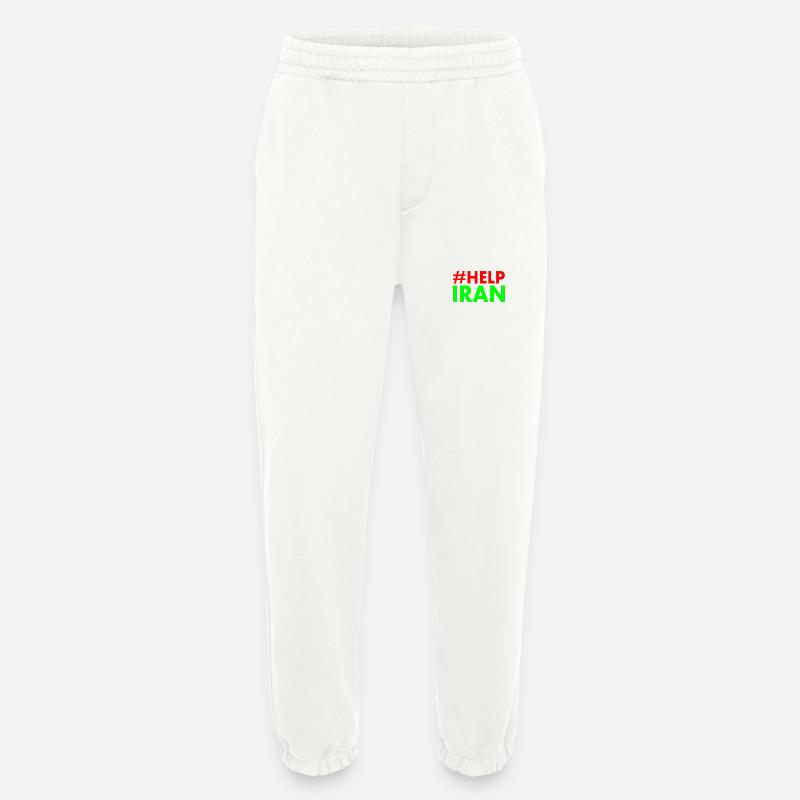 Help iran - Heavyweight Jogging Pants - made by SPREAD  - OFF WHITE