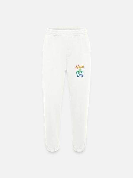 Have a nice Day - Heavyweight Jogging Pants - made by SPREAD  - OFF WHITE