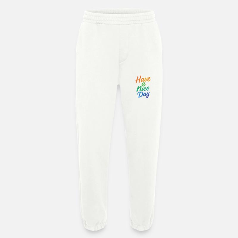 Have a nice Day - Heavyweight Jogging Pants - made by SPREAD  - OFF WHITE