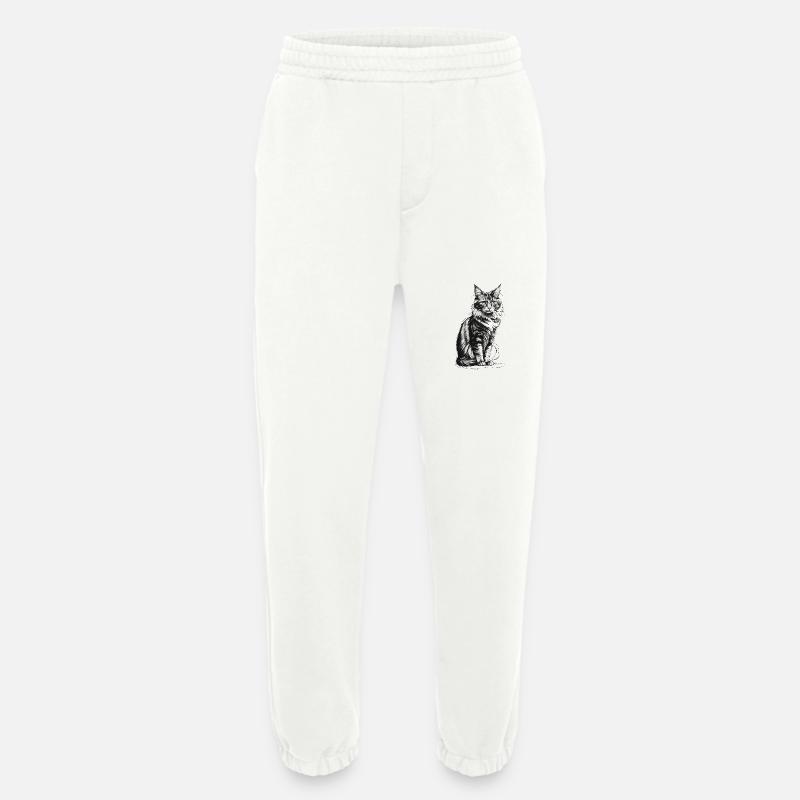 Edle Katze sitzend - Heavyweight Jogginghose - made by SPREAD  - OFF WHITE