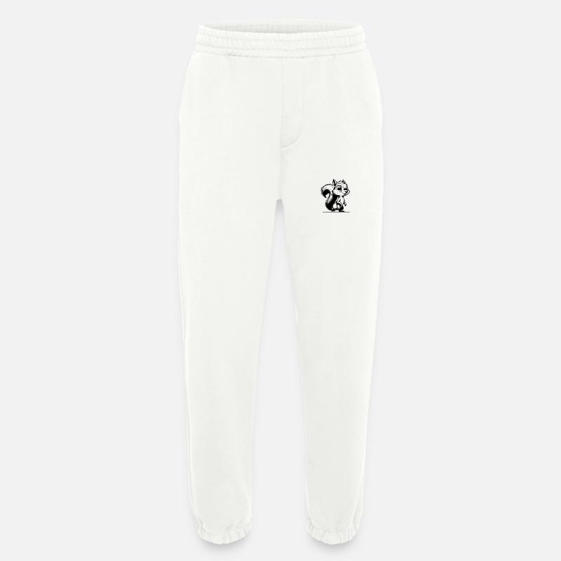 Small Pencil Squirrel Stroke Drawing - Heavyweight Jogging Pants - made by SPREAD  - OFF WHITE