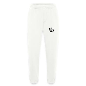 Petit panda mignon bébé dessin au crayon - Pantalon de jogging bio épais fabriqué en UE - OFF WHITE - Devant