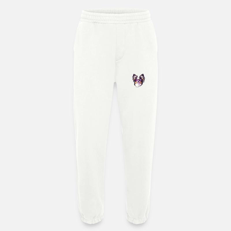 Continental Miniature Spaniel Papillon - Heavyweight Jogging Pants - made by SPREAD  - OFF WHITE