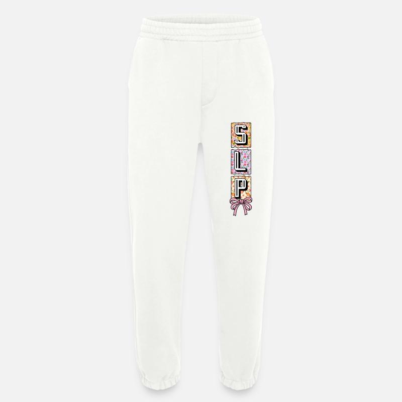 SLP Speech Language Pathology Speech Therapist - Heavyweight Jogging Pants - made by SPREAD - OFF WHITE