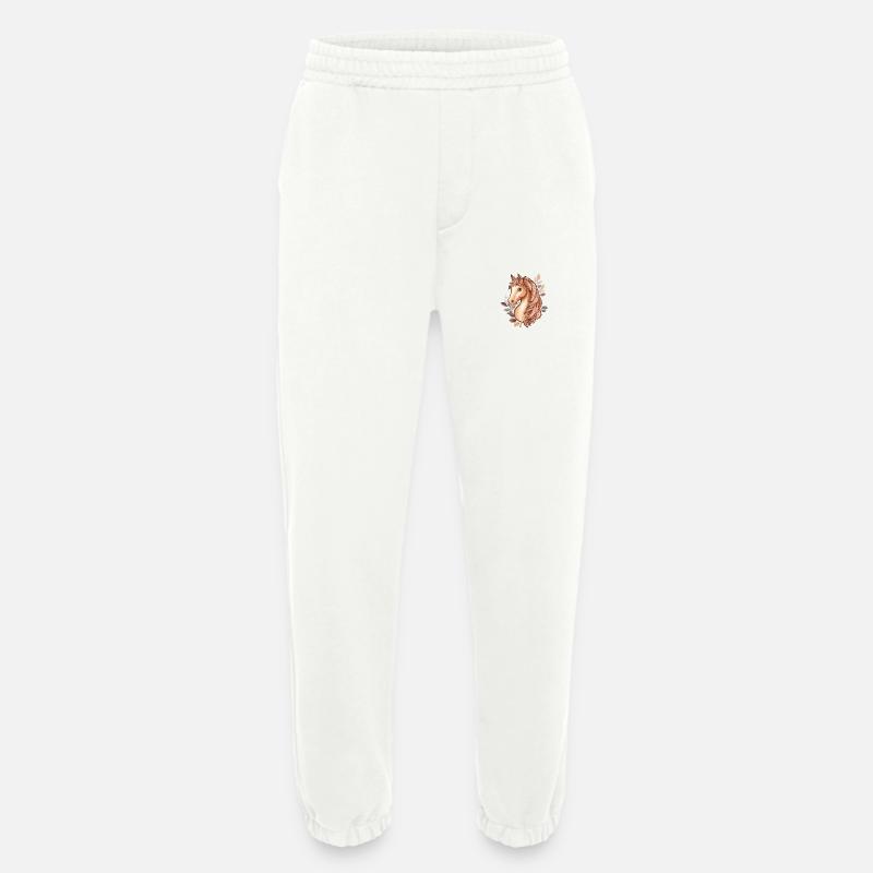 Pferd Herbstblätter - Heavyweight Jogginghose - made by SPREAD  - OFF WHITE