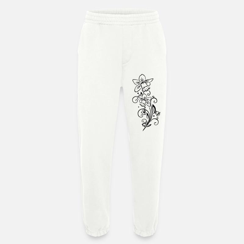 Easter Bells Daffodils Spring - Heavyweight Jogging Pants - made by SPREAD  - OFF WHITE