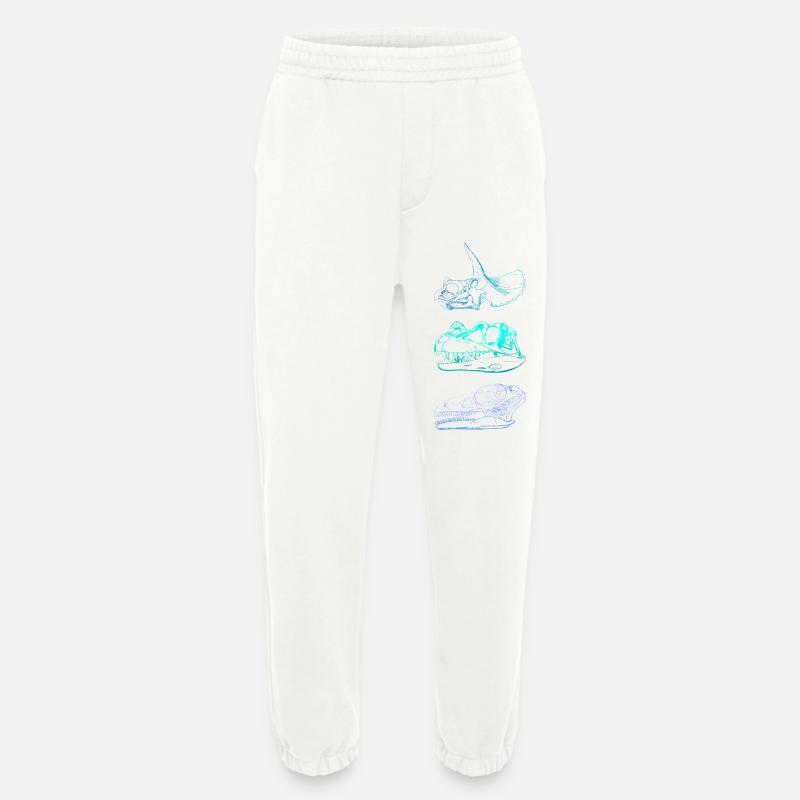 Dinosaur Skulls - Heavyweight Jogging Pants - made by SPREAD  - OFF WHITE