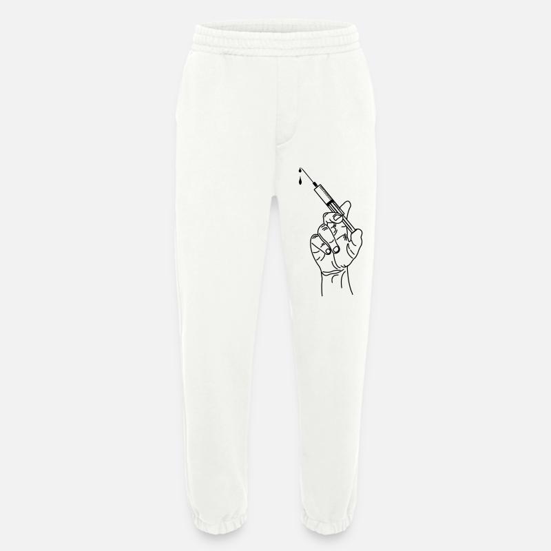 Impfspritze in der Hand - Heavyweight Jogginghose - made by SPREAD  - OFF WHITE