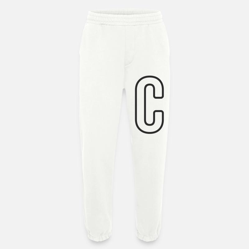 Letter C Typodesign - Heavyweight Jogging Pants - made by SPREAD  - OFF WHITE