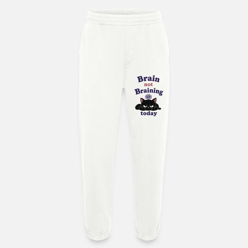 Brain not Braining Today - Heavyweight Jogging Pants - made by SPREAD  - OFF WHITE