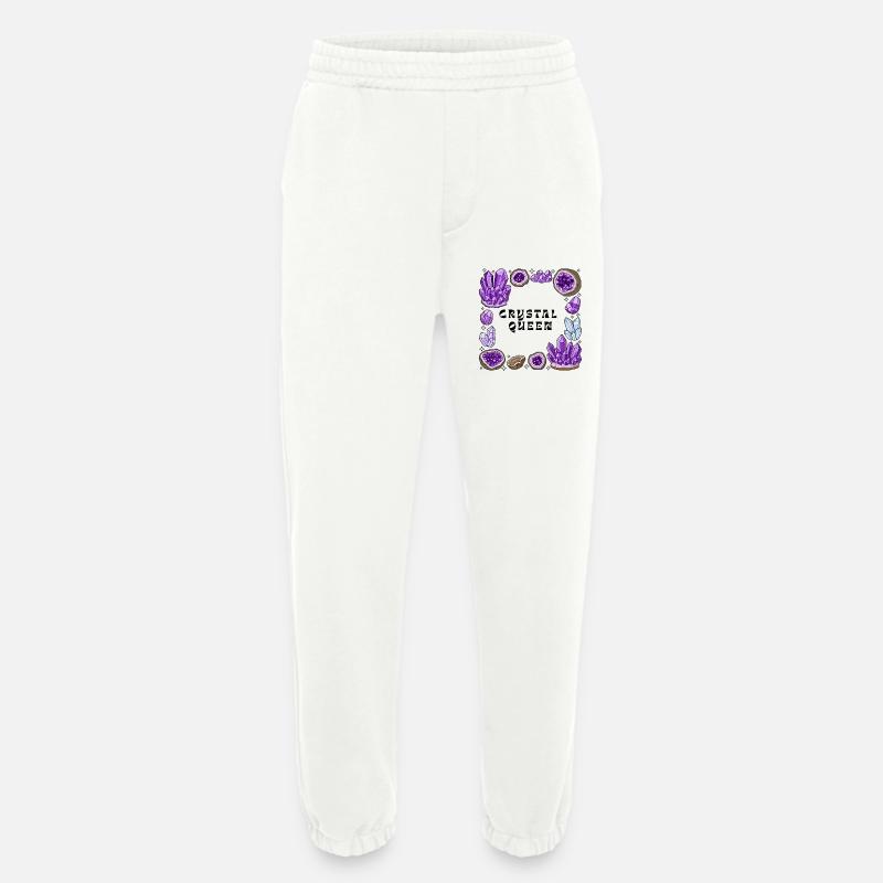 Amnetyst Crystal Geode Circle - Heavyweight Jogging Pants - made by SPREAD  - OFF WHITE
