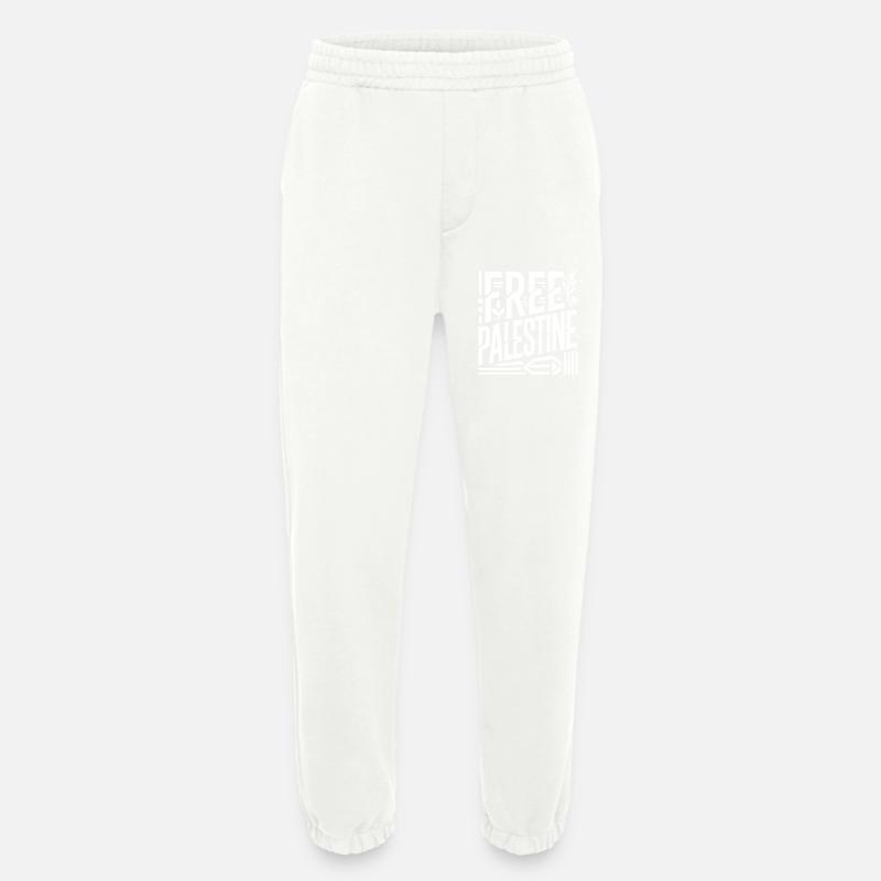 Free palestine - Heavyweight Jogging Pants - made by SPREAD  - OFF WHITE