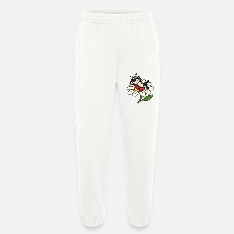Cool Ladybug on Daisy - Heavyweight Jogging Pants - made by SPREAD  - OFF WHITE