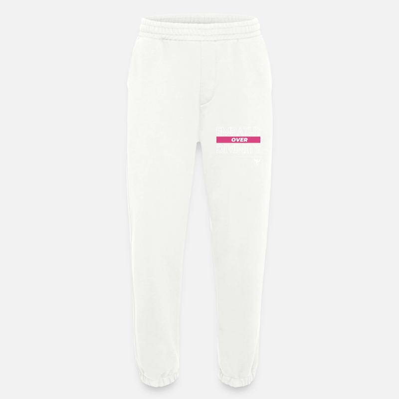 Empathy over divinity - Heavyweight Jogging Pants - made by SPREAD  - OFF WHITE