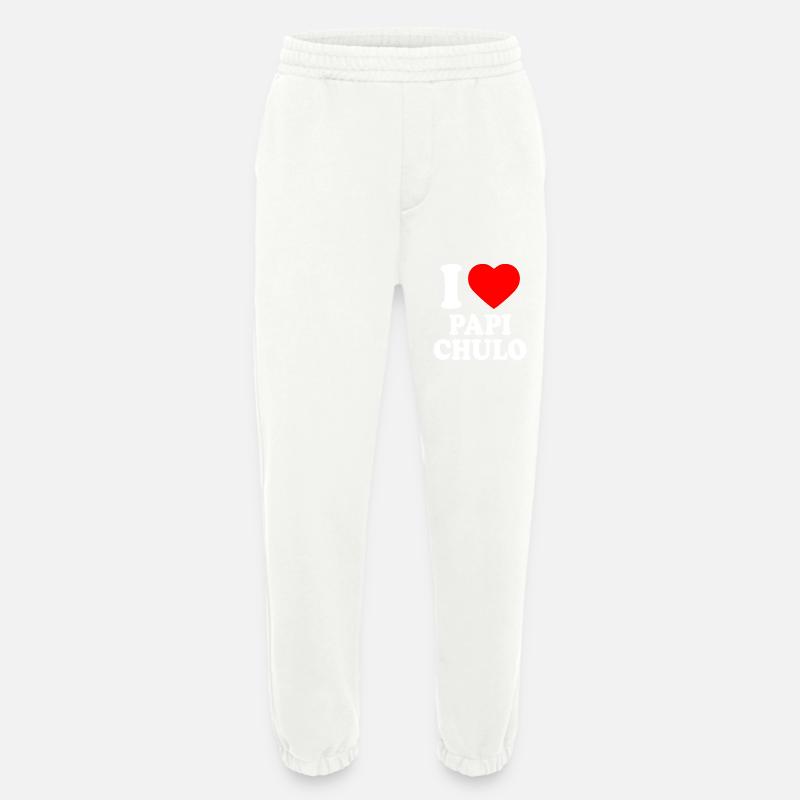 I love papi chulo - Pantalon de jogging bio épais fabriqué en UE - OFF WHITE