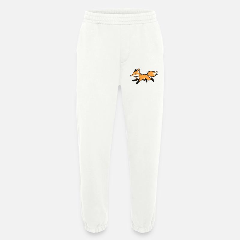 :: A happily running fox :: - Heavyweight Jogging Pants - made by SPREAD  - OFF WHITE