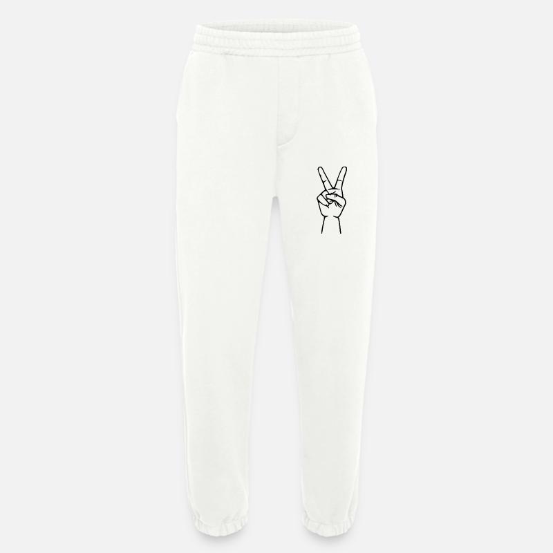Peacezeichen siegeszeichen hand - Heavyweight Jogginghose - made by SPREAD  - OFF WHITE