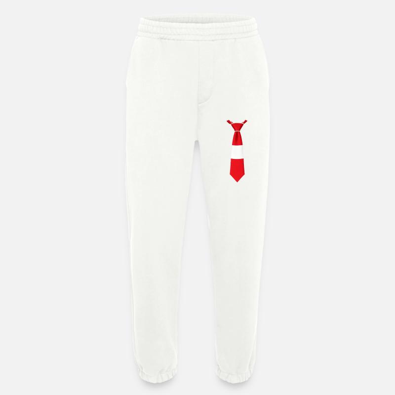 Cravate Lettonie – Conception du drapeau - Pantalon de jogging bio épais fabriqué en UE - OFF WHITE