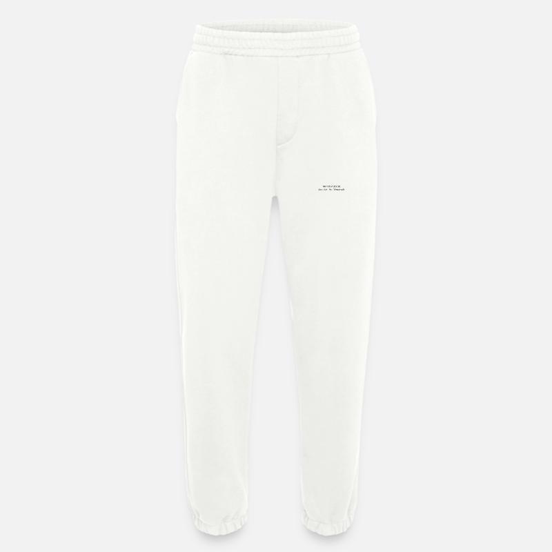 Geometric plant pattern in earth tones - Heavyweight Jogging Pants - made by SPREAD  - OFF WHITE