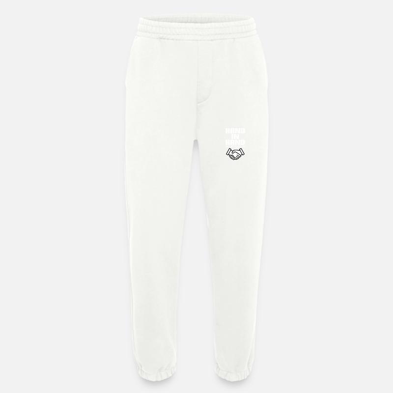 main dans la main - Pantalon de jogging bio épais fabriqué en UE - OFF WHITE