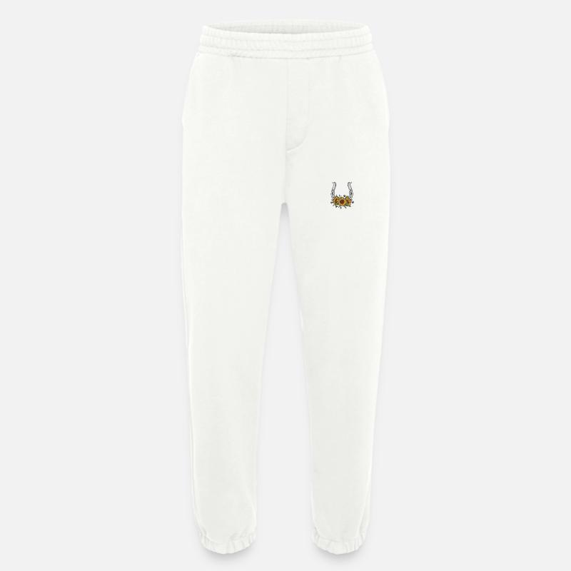 Sunflower Horseshoe Pattern - Heavyweight Jogging Pants - made by SPREAD  - OFF WHITE