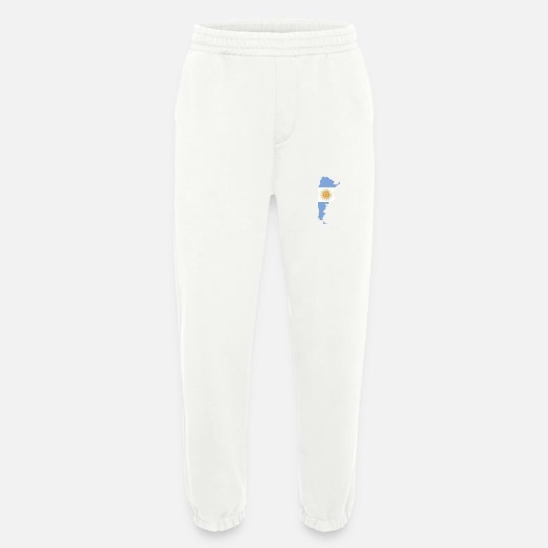 Argentina Wall Map Flag - Heavyweight Jogging Pants - made by SPREAD  - OFF WHITE