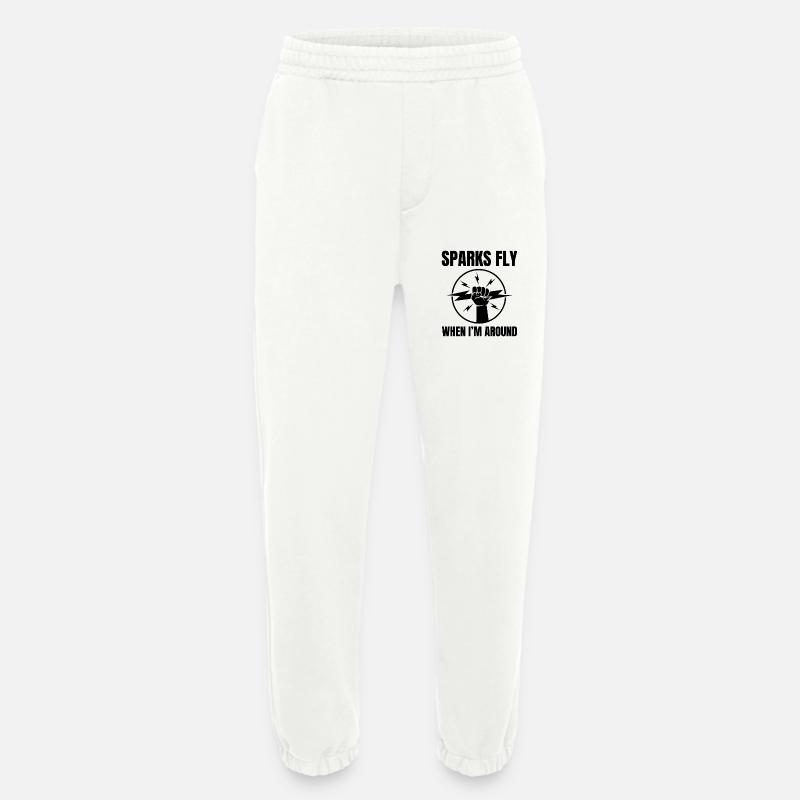 Electrician Lineman Electrical Technician Engineer - Heavyweight Jogging Pants - made by SPREAD  - OFF WHITE