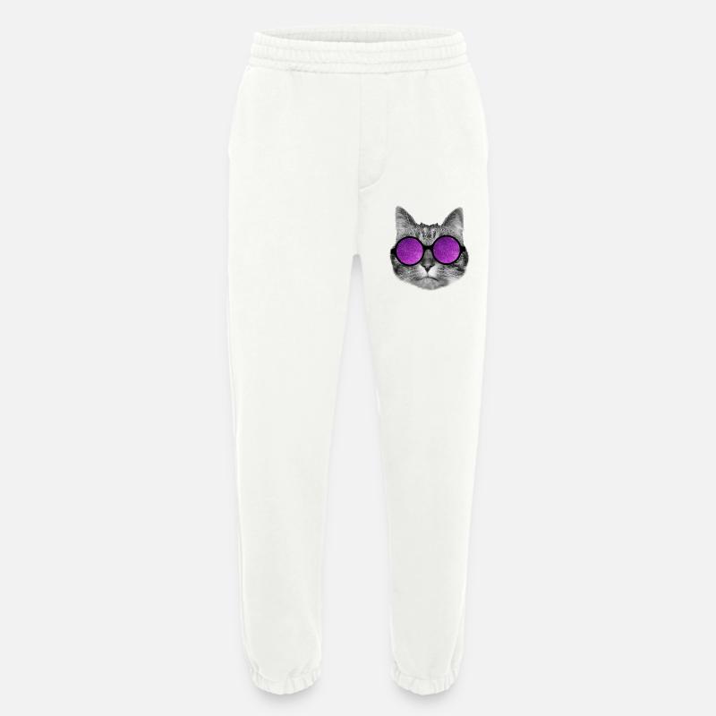 Chat de l’espace - Pantalon de jogging bio épais fabriqué en UE - OFF WHITE