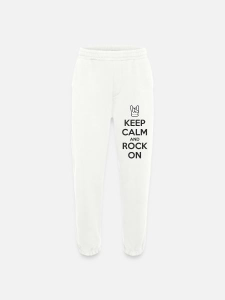 Reste calme et continue - Pantalon de jogging bio épais fabriqué en UE - OFF WHITE