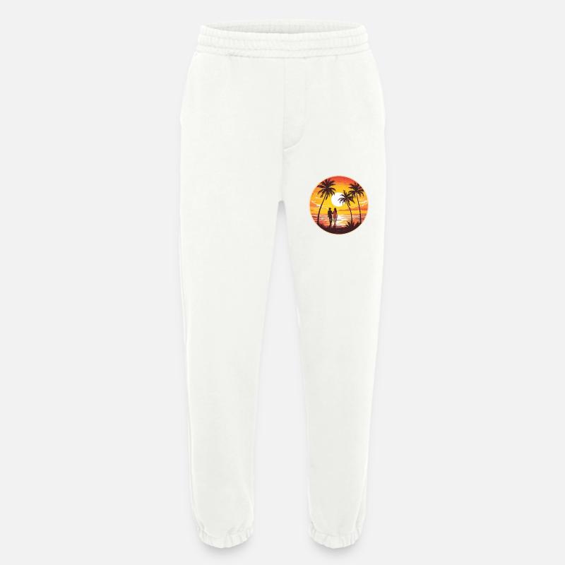 Sunset Beach Romantisches Paar - Heavyweight Jogginghose - made by SPREAD  - OFF WHITE