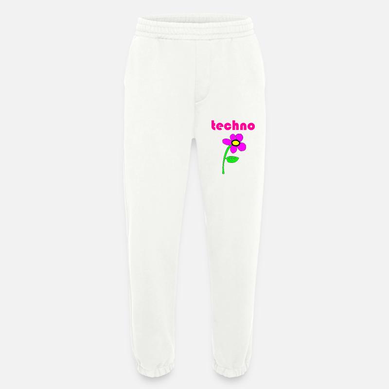 techno blume - Heavyweight Jogginghose - made by SPREAD  - OFF WHITE