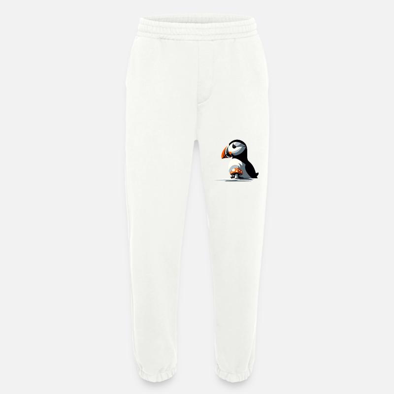 Puffin and toadstool - Heavyweight Jogging Pants - made by SPREAD  - OFF WHITE