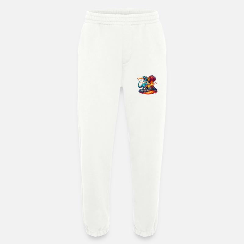 Dino Vulkaneruption mit Blume - Heavyweight Jogginghose - made by SPREAD  - OFF WHITE