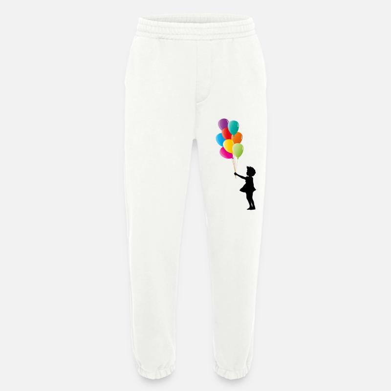 Mädchen mit bunten Luftballons - Heavyweight Jogginghose - made by SPREAD  - OFF WHITE