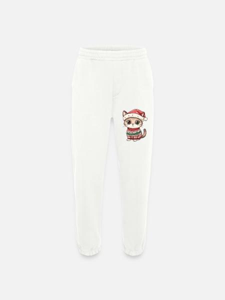 Cat Christmas Comic - Heavyweight Jogging Pants - made by SPREAD - OFF WHITE