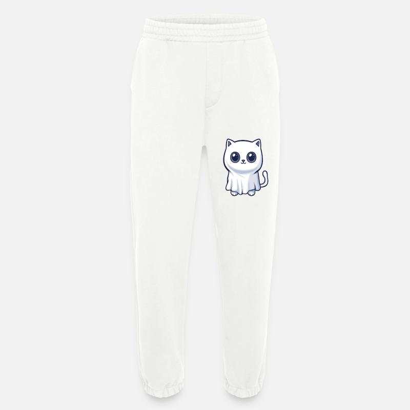 Katze Halloween Comic Geist - Heavyweight Jogginghose - made by SPREAD - OFF WHITE