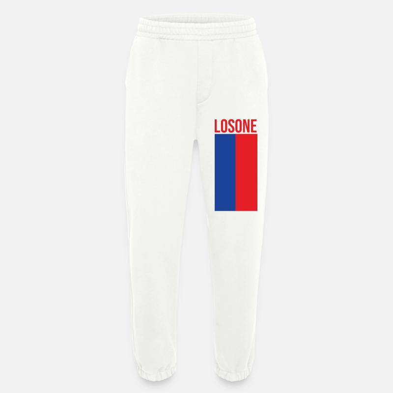 Minimalist Losone Flag Design - Heavyweight Jogginghose - made by SPREAD  - OFF WHITE