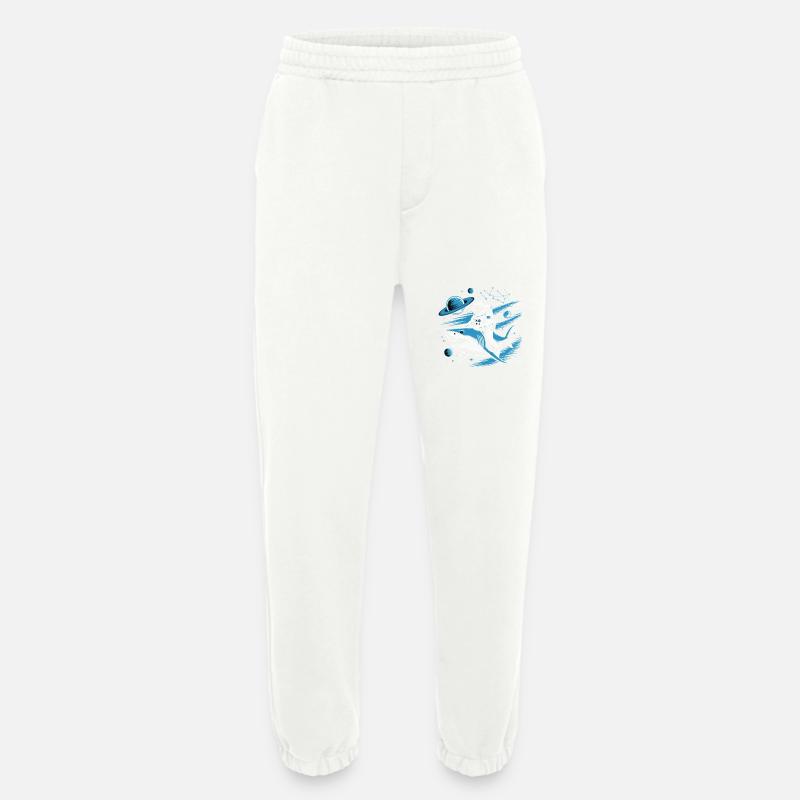 Cosmic Shark And Astronaut - Heavyweight Jogging Pants - made by SPREAD  - OFF WHITE