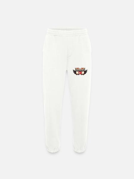 Eule Paar Herz - Heavyweight Jogginghose - made by SPREAD - OFF WHITE