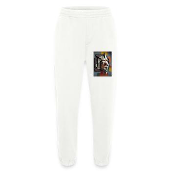 Cubic Portrait: Fragmented Face - Heavyweight Jogging Pants - made by SPREAD  - OFF WHITE - Front