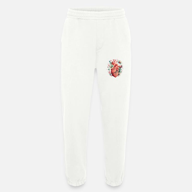 Heart Bloom Botanisch - Heavyweight Jogginghose - made by SPREAD  - OFF WHITE
